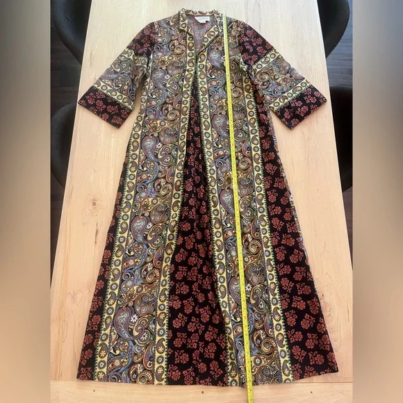 [Loungees] Vintage Paisley Cotton Kaftan House Dress - Picture 2 of 15